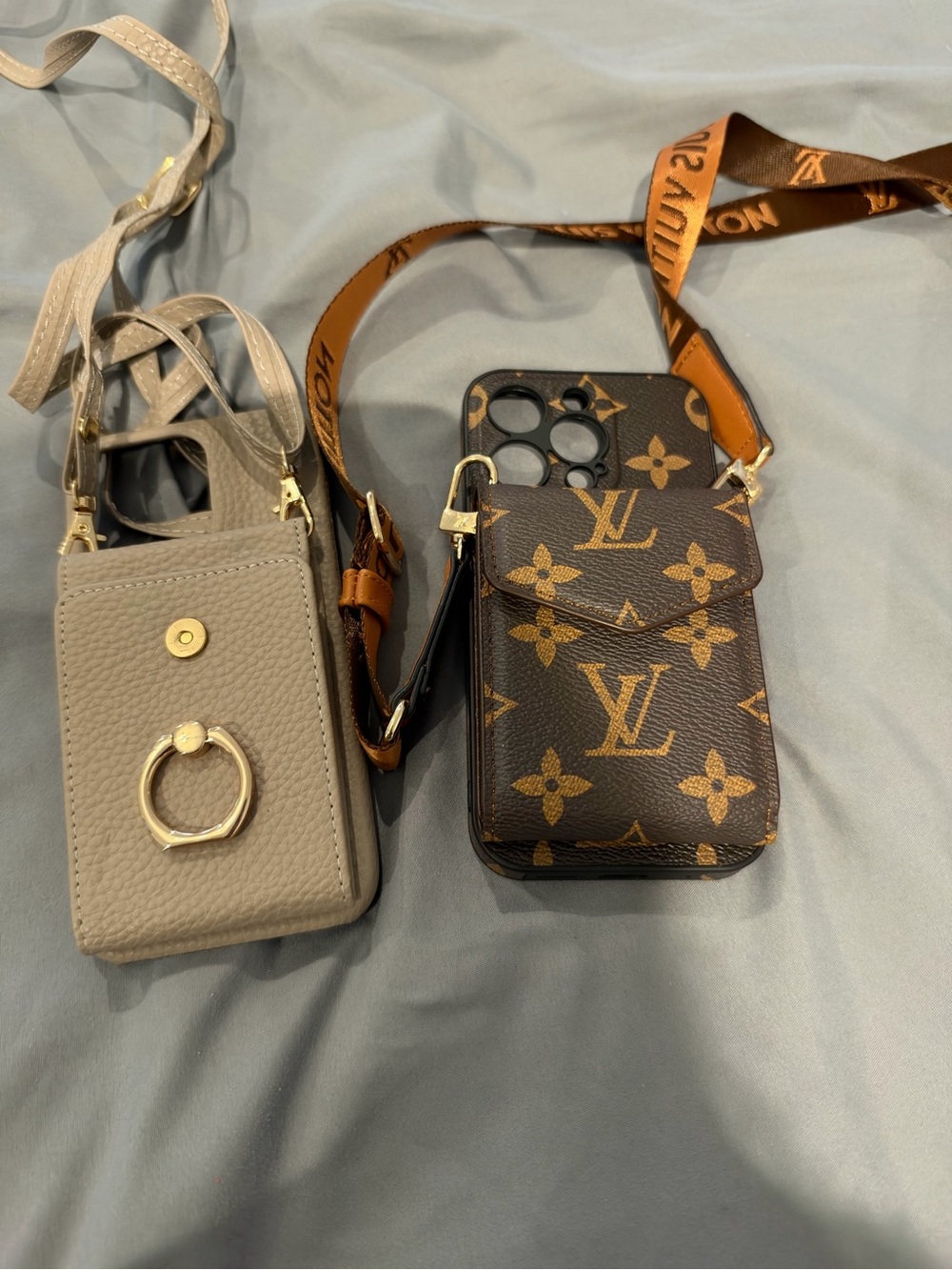 Louis Vuitton Brown Monogram Crossbody Phone Pouch with Strap